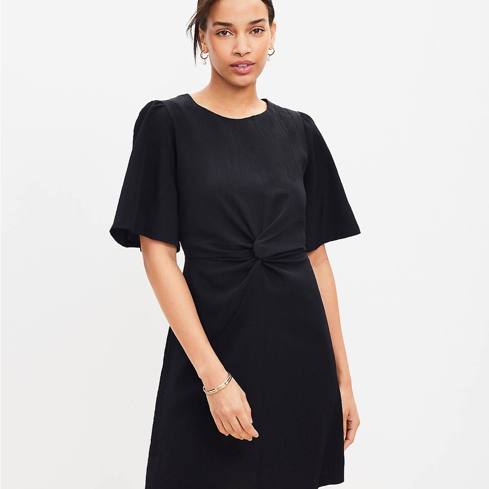 The Loft Elegant Black Knot-Front Dress